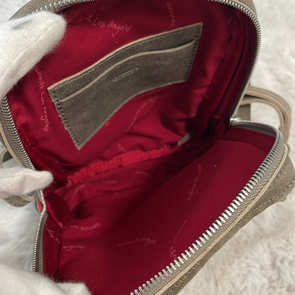 Hammitt Hunter Pewter Mini Backpack Stone Colored Soft Leather Lightweight - Picture 6 of 10